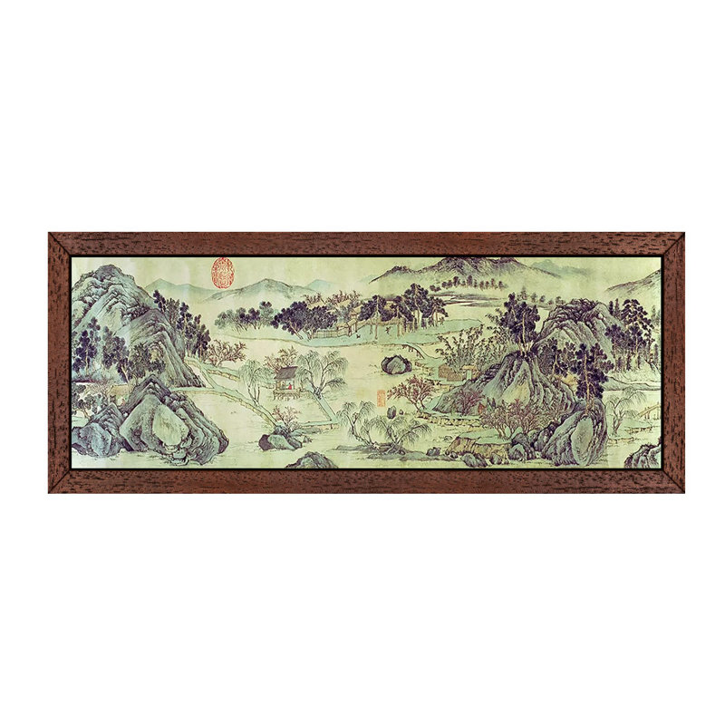 The Peach Blossom Spring From A Poem Entitled 'Tao Yuan Bi Jing' Written By Wang Wei by Wen Zhengming - Panoramic Print on Canvas