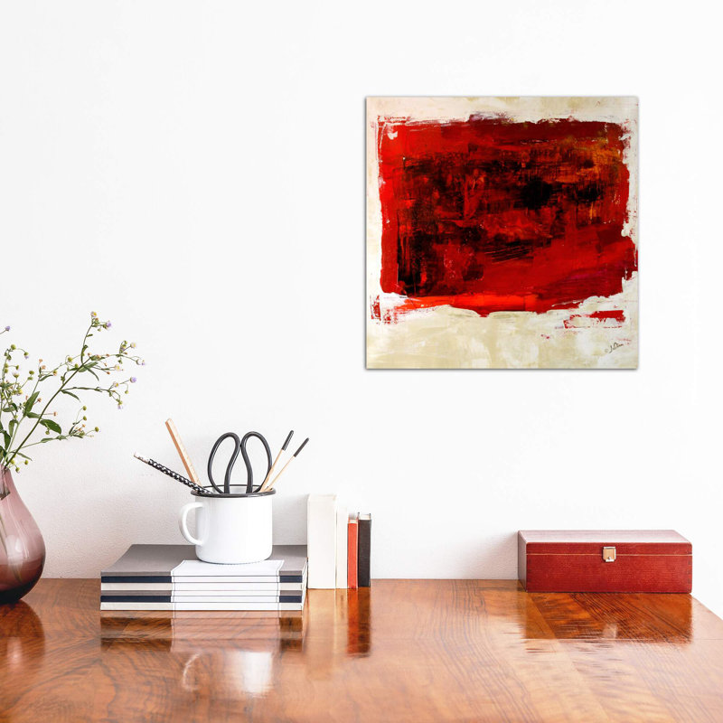 Red Study by Julian Spencer - Wrapped Canvas Painting, 66.04 cm H x 66.04 cm W x 1.91 cm D