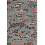 Rug & Kilim’S Mid-Century Style Rug In Blue With Colorful Fish Pictorials