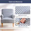Striped Upholstered Wooden Chair with Rolled Arm-388584576