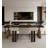 Minimalist Long Table with Geometric Wood Base-653506285
