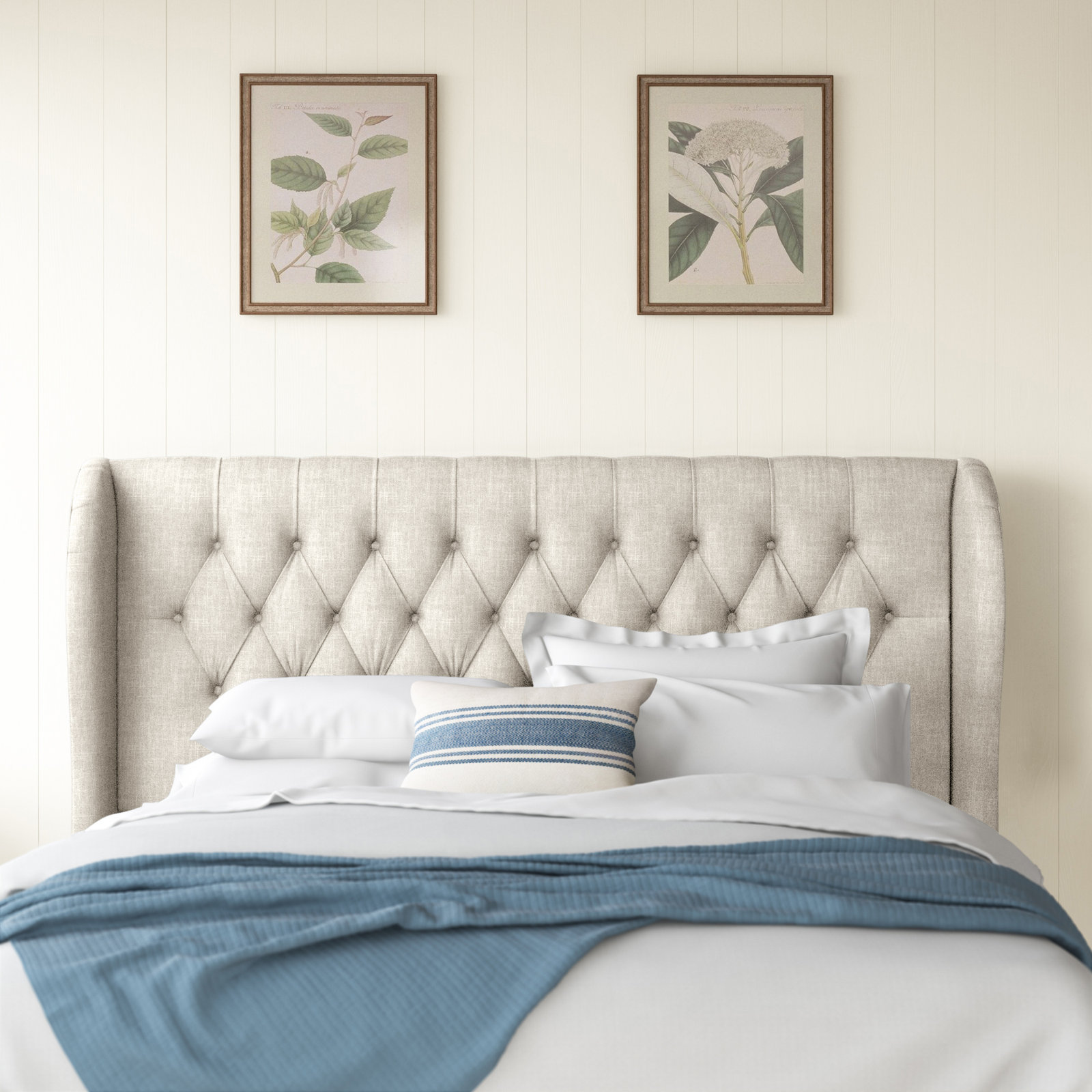 Tomey Pine Headboard, California King, Zuma Charcoal Textured Linen