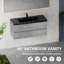 Meuble-lavabo flottant 48 po avec lavabo, meuble de rangement mural avec lavabo à quartz noir et tiroirs à fermeture en douceur entièrement assemblés, gris ciment série EDI-131570634