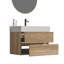 Meuble-lavabo Grace 30 en chêne brut + chêne brut avec lavabo en quartz blanc et tiroirs souples, meuble-lavabo mural flottant pour salle de bain moderne, lavabo une pièce blanc brillant, KD-126233010