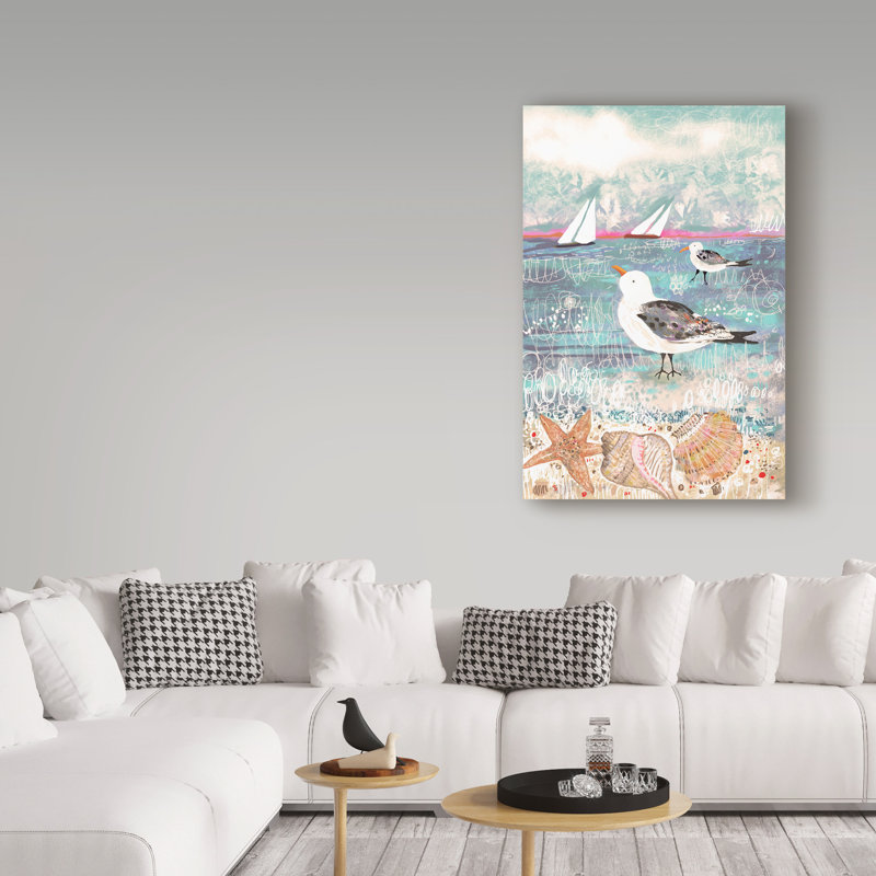« shell oiseaux voile », reproduction d’art sur toile tendue, H 19 po x l 12 po x P 2 po