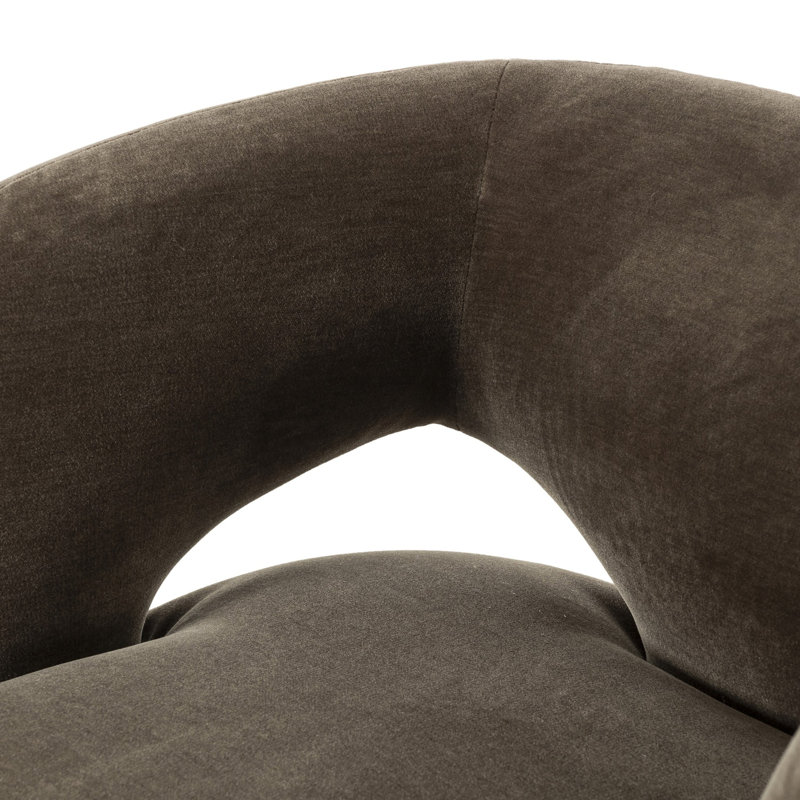 Mazie Swivel Barrel Chair, Monte Olive Polyester Blend