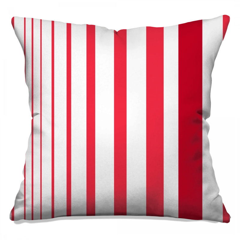 Coussins décoratifs à rayures rouges et blanches, 26 x 26 pouces