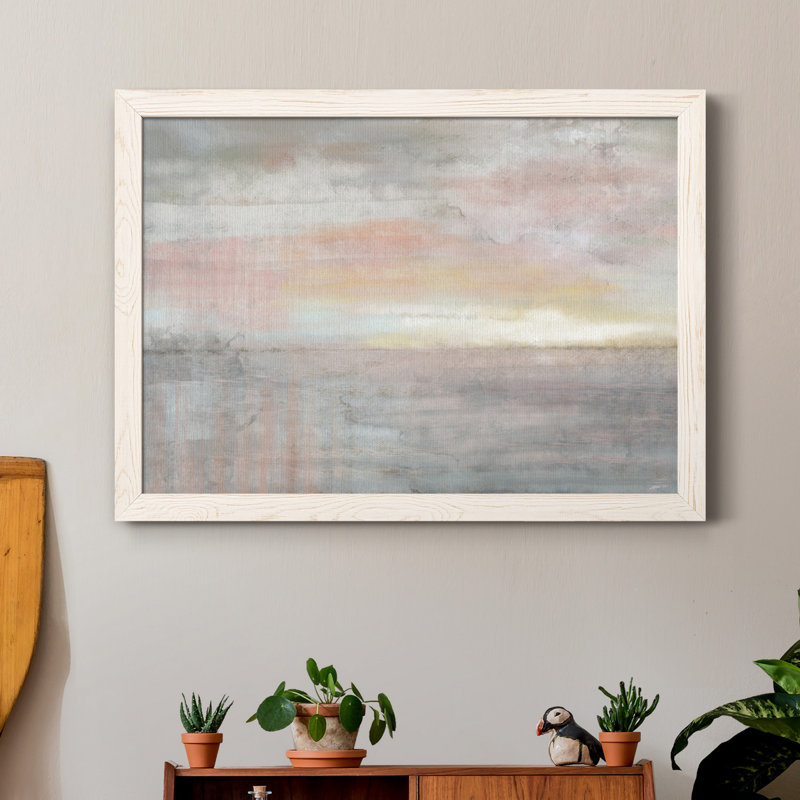 Tôt le matin - Cadre photo, reproduction d'art sur toile, H 31 po x l 44 po x P 1 po, Blanc