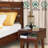 2-Pcs Queen Bedroom Set – Acacia Emery Solid Wood Platform Bed Frame & Matching Nightstand, Mid-Century Modern Farmhouse, Walnut Finish, 800 lbs Capacity, No Box Spring Needed-1556730012-1556730010