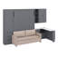 Lit escamotable avec rangement hydraulique, canapé, tablettes et tiroirs Murphy-643114496