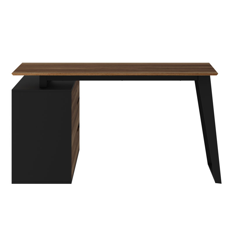 54.3'' W L-Shaped Computer Desk with Bookcase | Wayfair