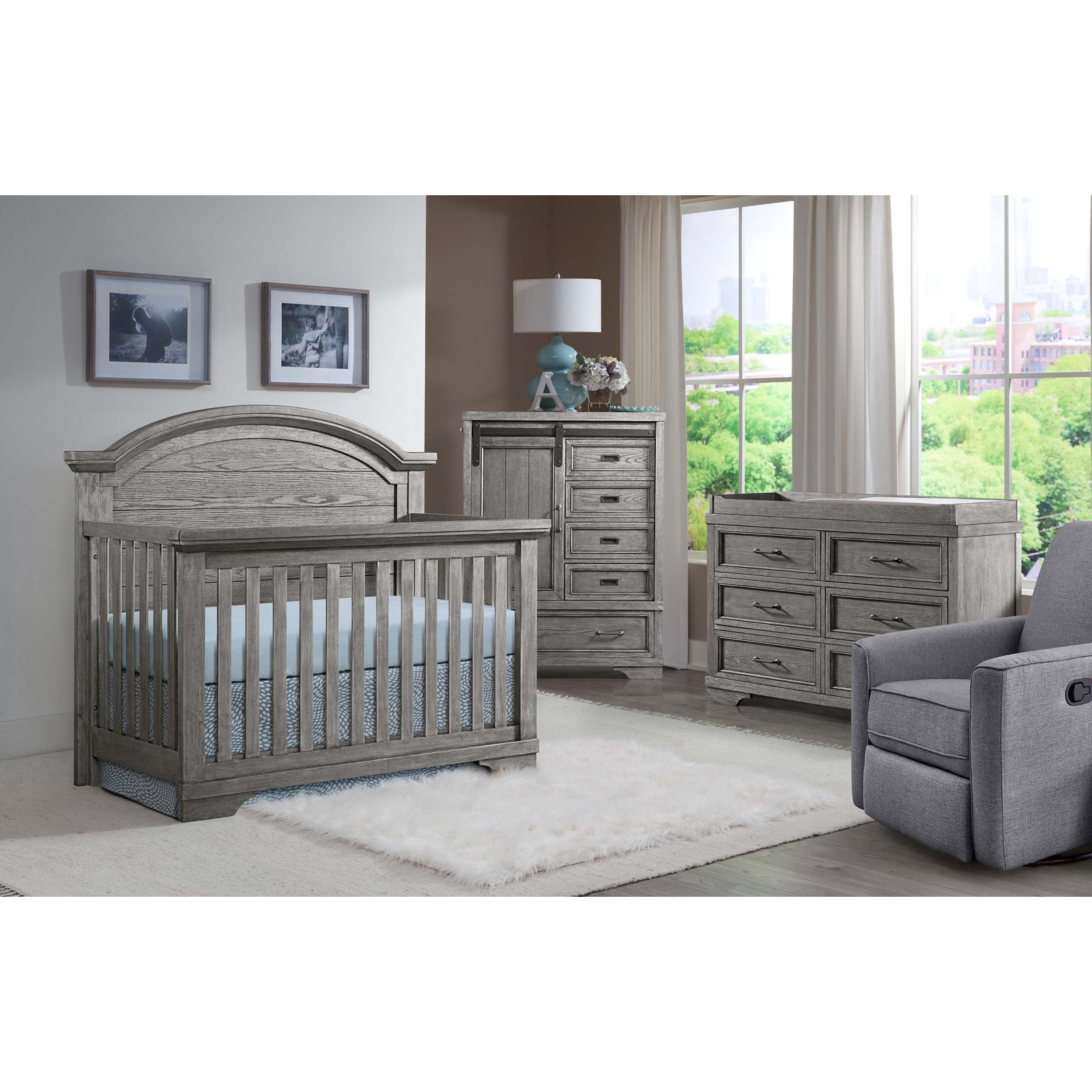 Danbury 4 -in-1 Convertible Crib, Brushed Pewter