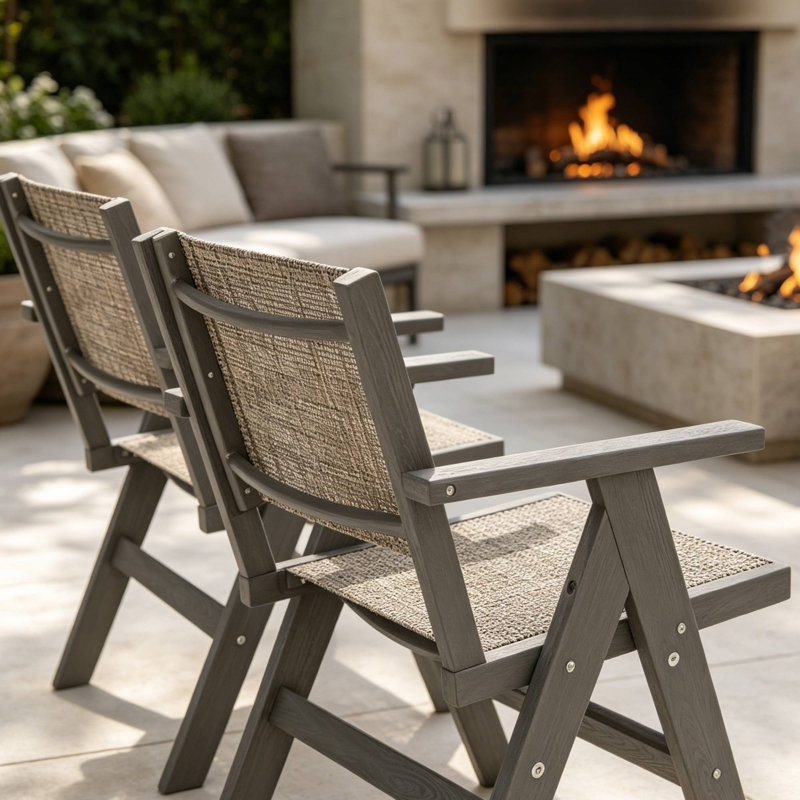 Ensemble de 2 chaises de salle à manger confortables pour rehausser les tables de patio, idéales pour les barbecues et les repas de fin de semaine
