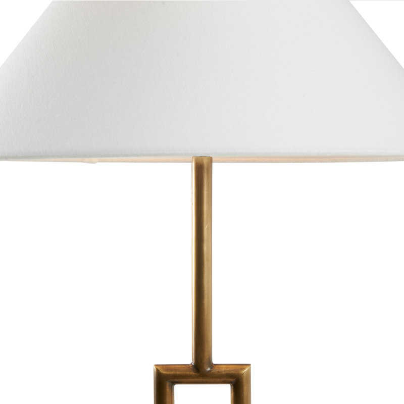 Overhill Floor Lamp - Matte White, Aged Brass