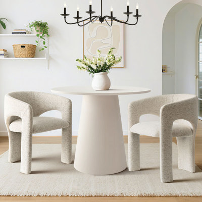 Ensemble de table de salle à manger 3 pièces avec fauteuils rembourrés