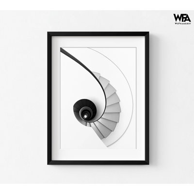 Bijou par Kelemen Sandor, décor de photographie minimaliste noir et blanc, art mural photo d'escalier moderne, idée de décor de grand bureau moderne