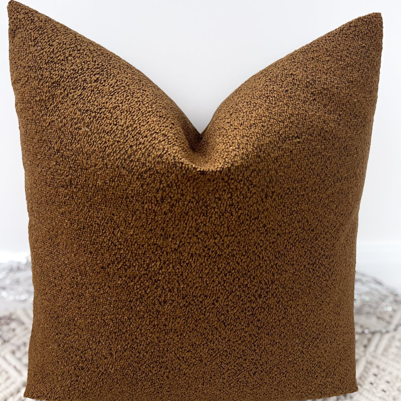 Abstract Square Cushion Cover, Brown 