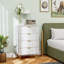 Commode 4 tiroirs pour commode de chambre à coucher Poignées et pieds dorés-919959296