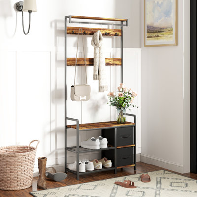 Ansal Hall Tree 80cm Wide with Bench and Shoe Storage
