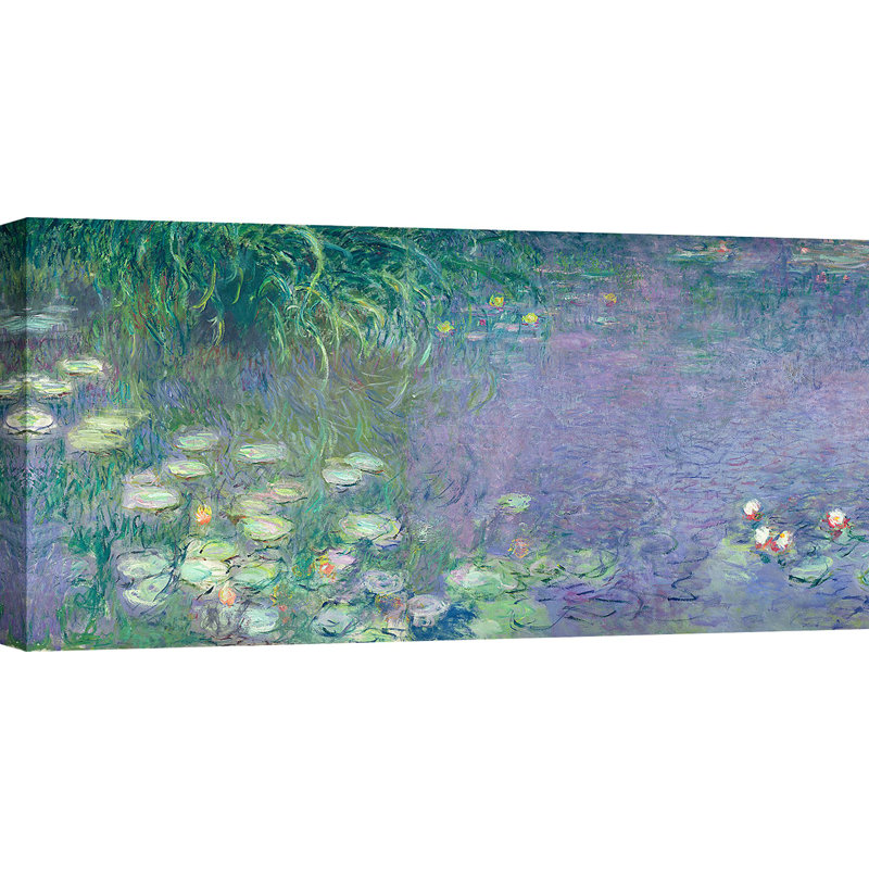 Water Lilies: Morning by Claude Monet - Wrapped Canvas Painting, 50cm H x 100cm W x 4cm D