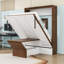 Lit escamotable en bois avec bureau-301931587