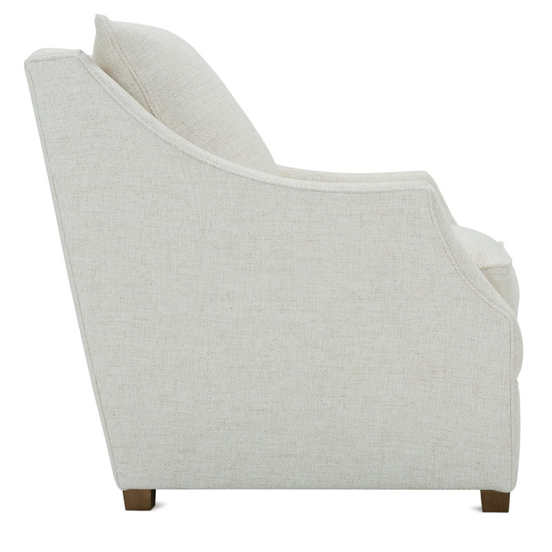 Kori Chair, Dark Brown, 38"H x 29"W x 37"D, White Cotton Blend