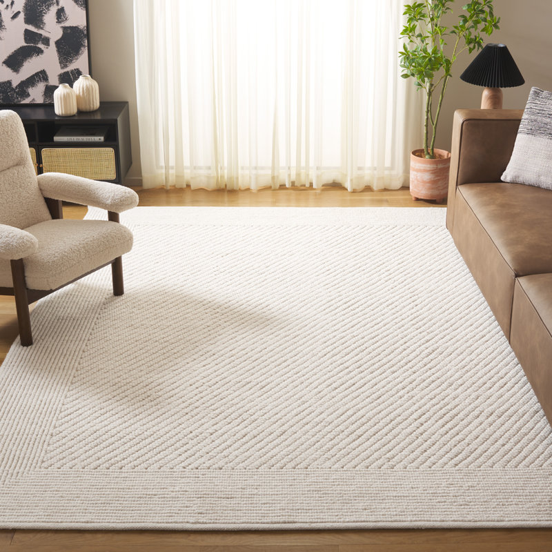 Tapis ivoire en laine et coton tissé à plat à la main Brookneal, Tapis de couloir 2 pi 3 po x 20 pi