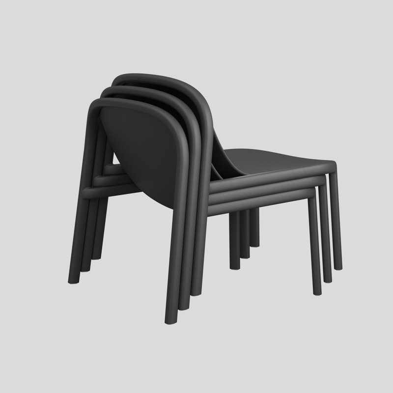 Decade Outdoor Lounge Chair, Black