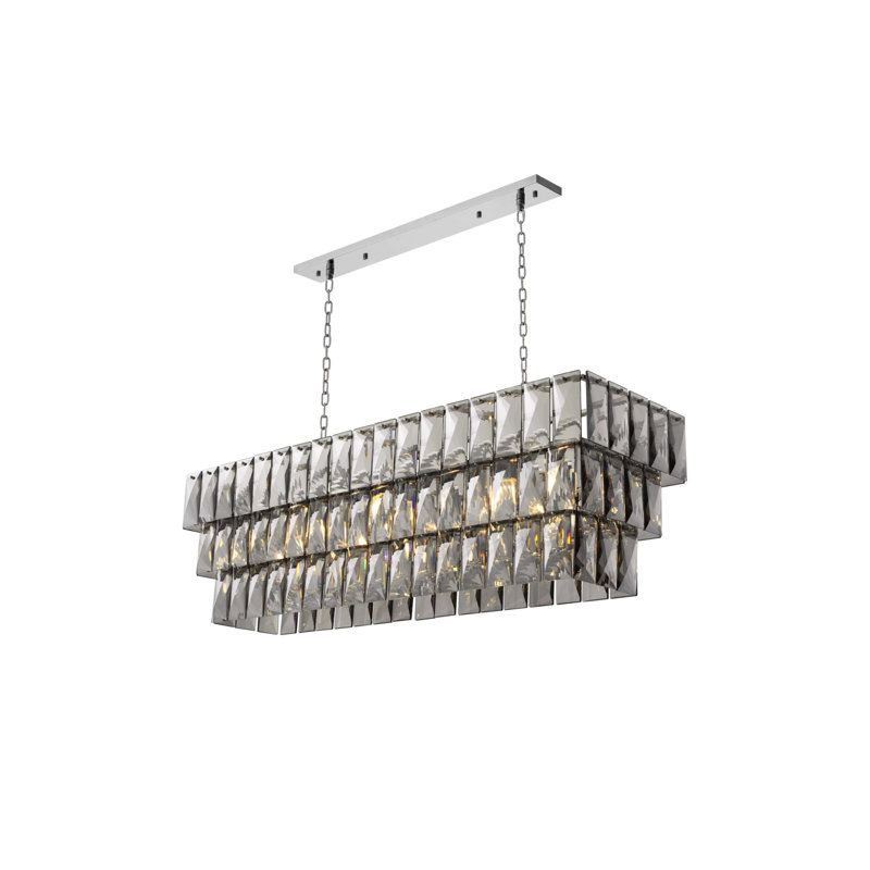 Amazone 10 - Light Nickel Unique/Statement Pendant, Smoke
