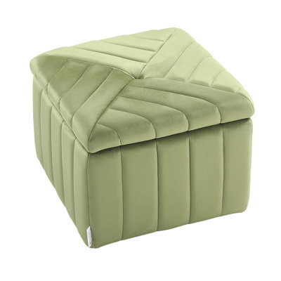 Amalina 46cm Wide Velvet Rectangle Solid Colour Footstool Ottoman with Storage