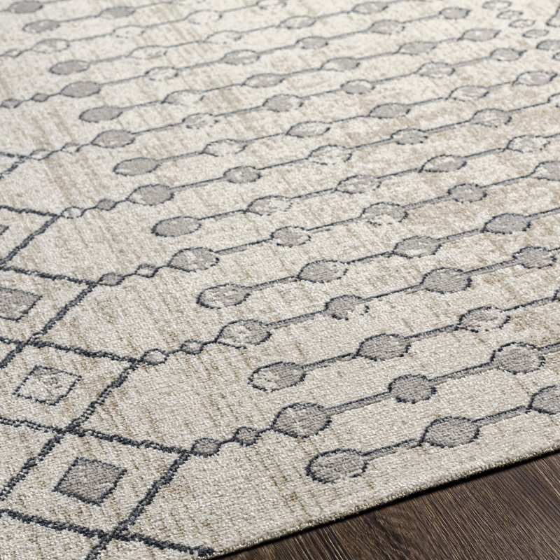 Swampscott Machine Washable Moroccan Ink Blue/Gray Area Rug, Runner 2'7" x 7'3"