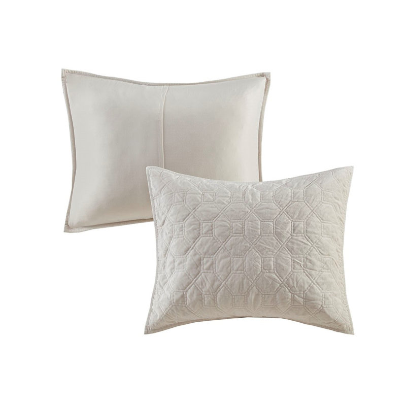 Green King Velvet Reversible Quilt Set with Shams