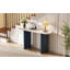 Console étroite avec plateau ovale en faux marbre, vestibule rustique et canapé pour une décoration intérieure élégante-1397789662