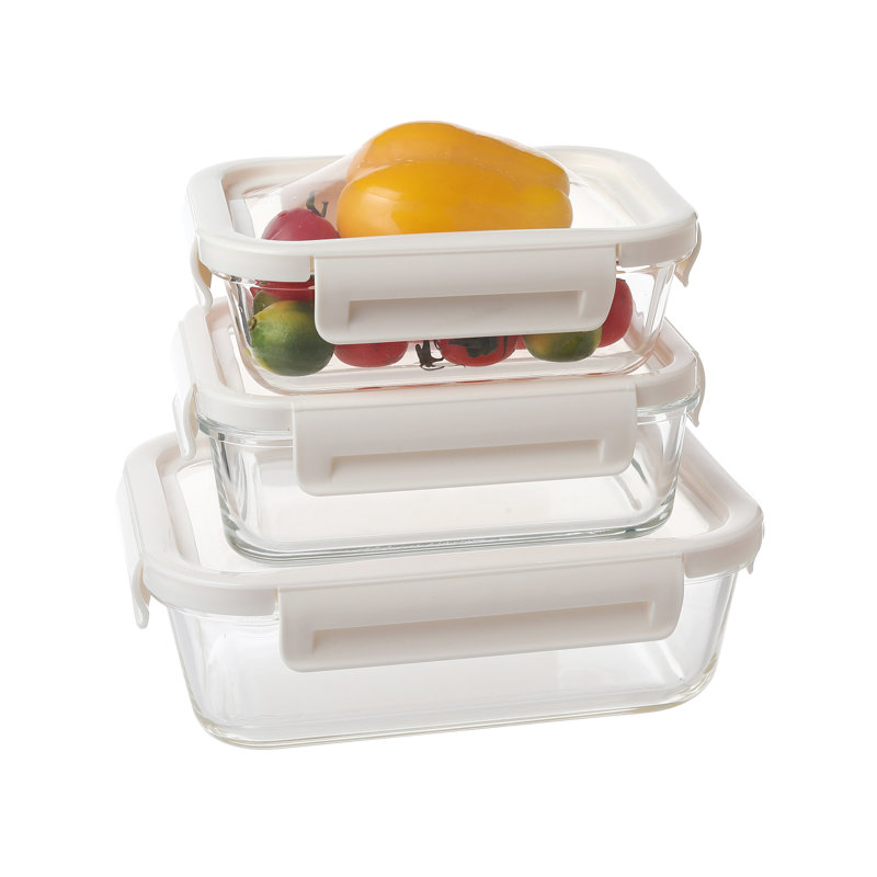 Patternsin Food Storage Container Set Silicone Flexi Lid, White