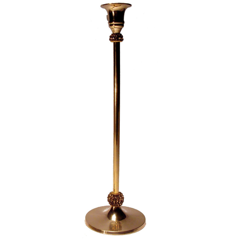 Metal Tabletop Candlestick, 12.75" H x 2" W x 2" D