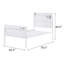Lit plateforme double en métal blanc, avec thème de contenant de chargement, sommier tapissier non requis pour un cadre de chambre à la mode à thème blanc, taille, aucune condition requise