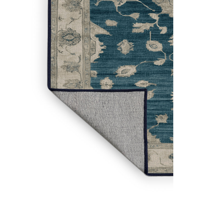 Tapis gris lavable à la machine, Rond 4 pi