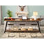 Console industrielle très longue de 70,9 po, canapé brun rustique derrière le canapé, table de bar étroite dans le couloir d'entrée, mobilier d'appoint haut pour le salon