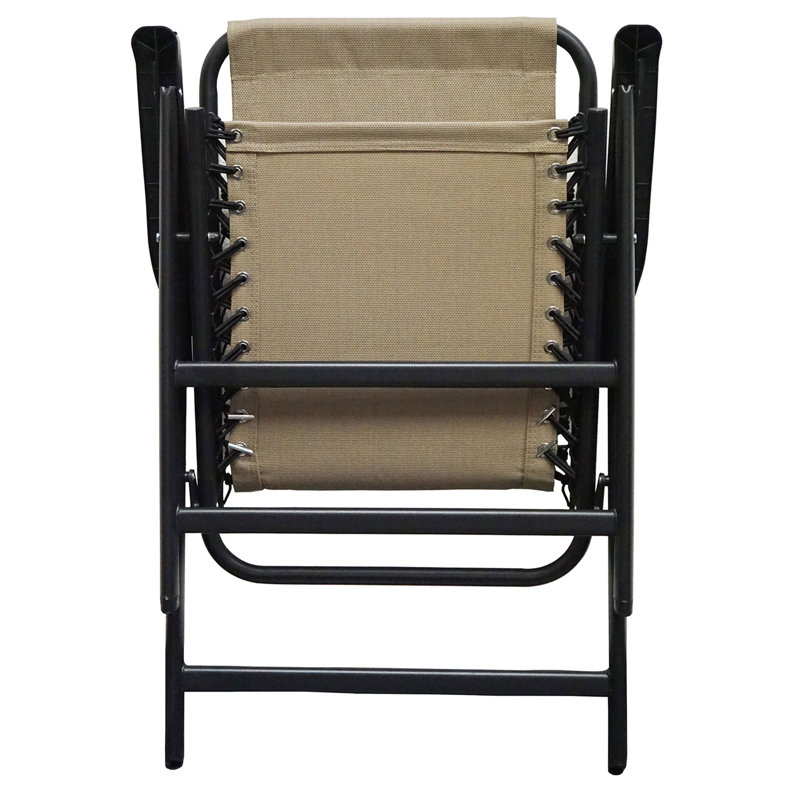 Infinity Beige Textaline Portable Zero Gravity Chair with Armrests