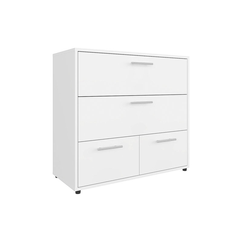 Commode rectangulaire à 3 tiroirs, Blanc