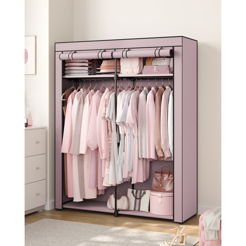 Illughi 140cm Portable Wardrobe, Lavender