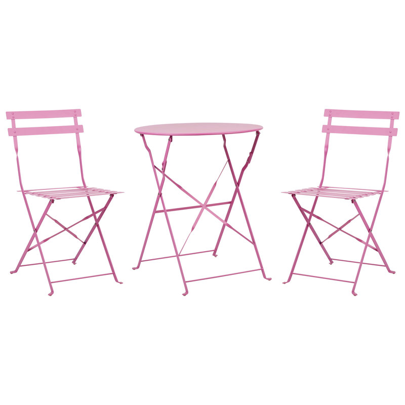 Bistro Set Metal Green Dark Green Riverlynn, Pink