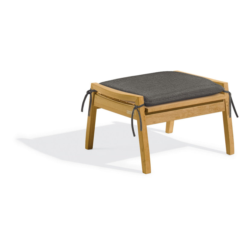 Repose-pieds d'extérieur avec coussin Mandeville, Noir Heather