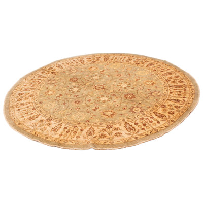 Tapis unique en laine noué à la main 9 pi 11 po brun / beige nouvel âge One-of-a-Kind Laurium