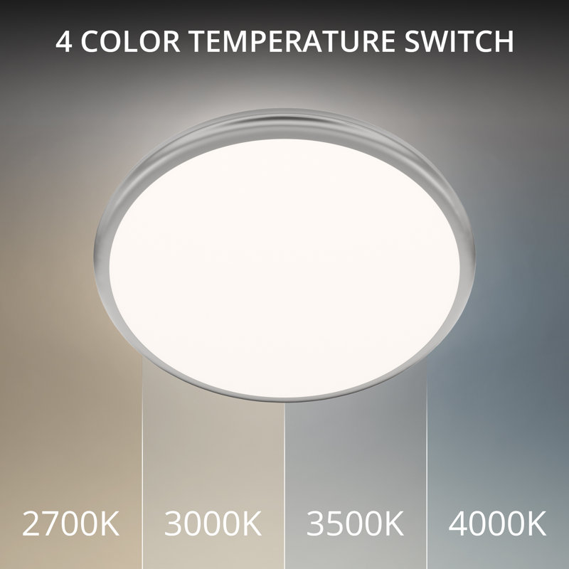 Parthenon 10" Dimmable LED Flush Mount With Built In Color Temperature Adjustability Switch From 2700K/3000K/3500K/4000K, 15"