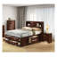 Ensemble de chambre à coucher contemporaine très grand avec bibliothèque tête de lit et 2 tables de chevet Eastern