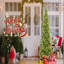 Arbre de Noël mince de 7 pi avec 400 lumières DEL blanc chaud - 1180 pointes PE + PVC, conception à charnières peu encombrante, support en métal robuste-1767322147-1767322159