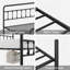 Structure de lit en métal, structure de lit avec tête de lit, structure stable, rangement sous le lit, aucun sommier nécessaire