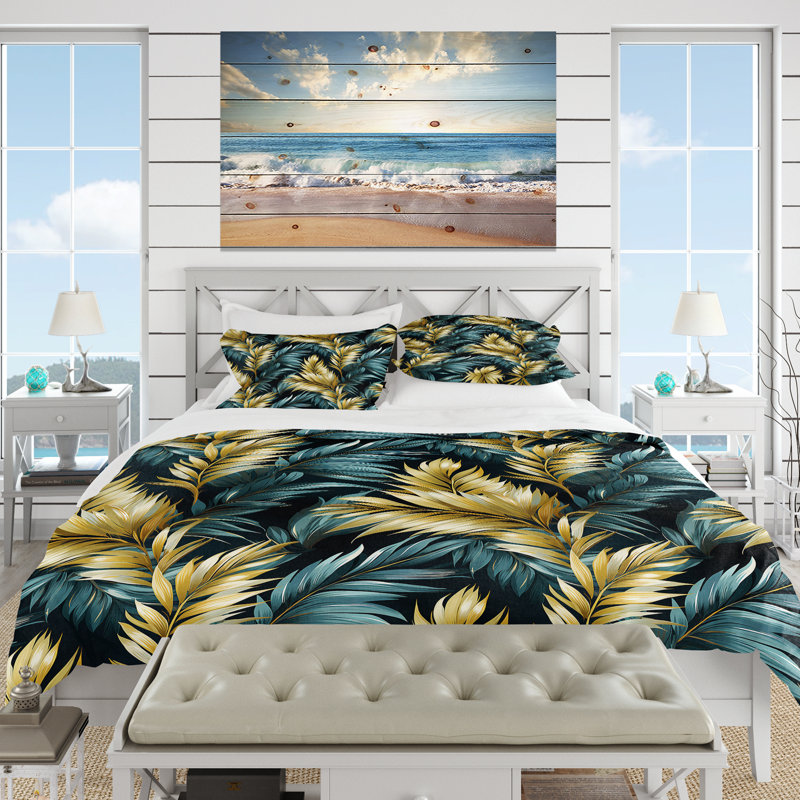 Ensemble de housse de couette Palm Breeze, Housse de couette pour très grand lit et 2 très