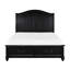 Grand lit plateforme traditionnel avec rangement de tiroir, brun anthracite brunâtre, tablette classique